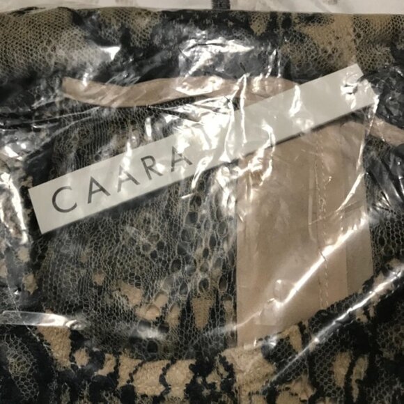 Caara Scalloped Lace Shift Dress Black Beige Size Small new with tags #115 - Picture 7 of 8